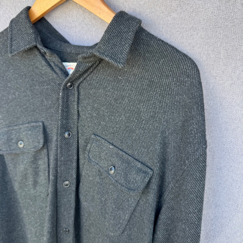 Faherty Sweater Shirt XL Grey Mens Herringbone Knit Stretch Button Down - Picture 10 of 14